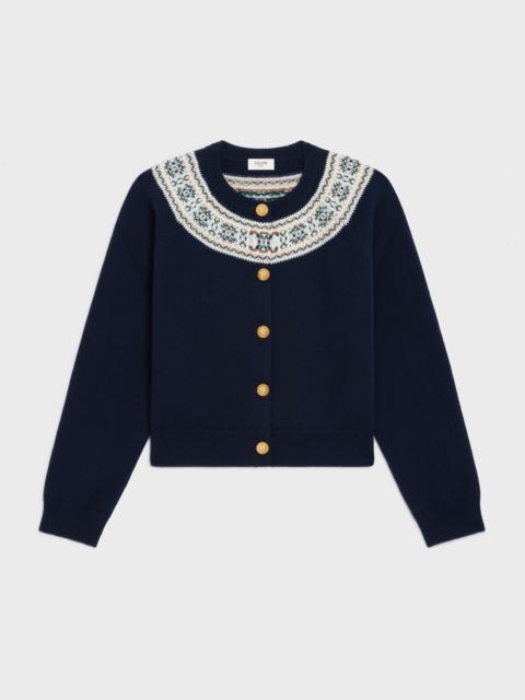 CELINE cardigan in fair isle cashmere