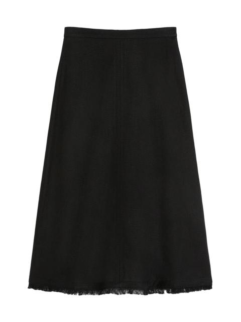 Max Mara Women's Cotton and Linen Basketweave Skirt - Black