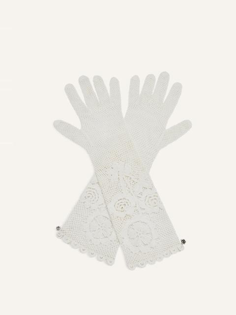 MAGDA BUTRYM Crochet gloves in cream