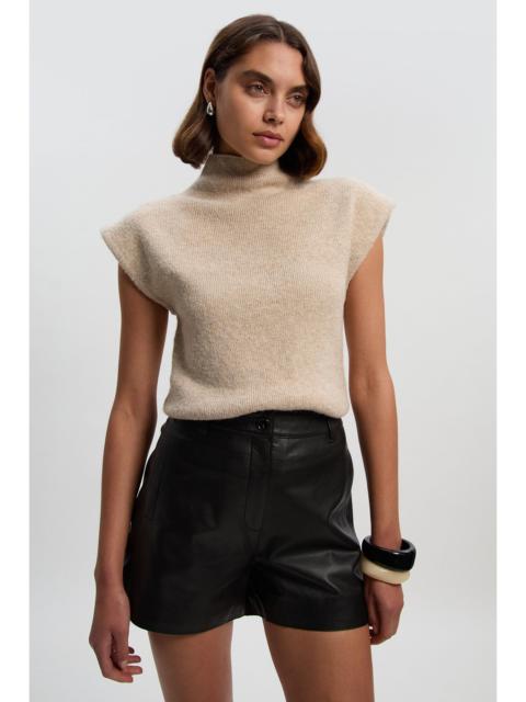 KAREN MILLEN Leather Tailored Shorts