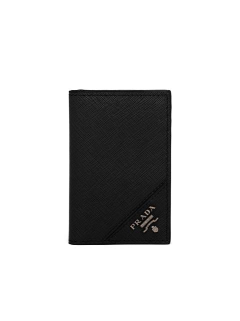 Prada Men's Saffiano Leather Card Holder - Black