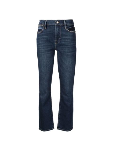 high-waist straight-leg jeans