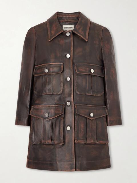 SHUSHU/TONG Leather jacket Brown