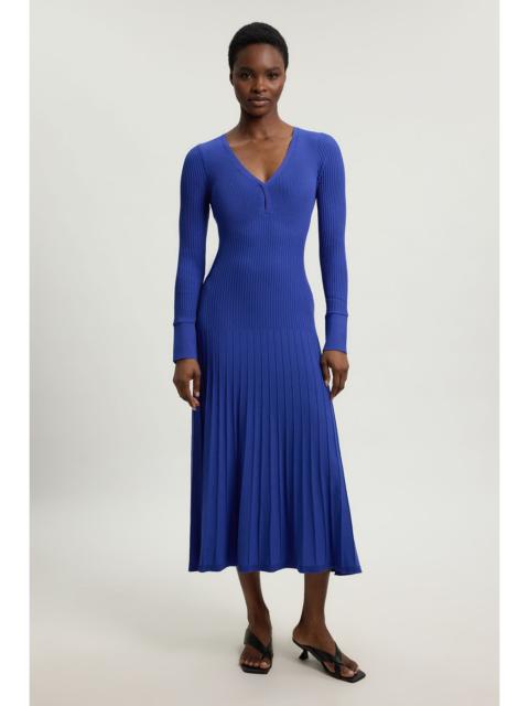 KAREN MILLEN Knit Pointelle Stitch Detail Midi Dress