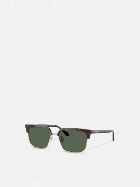 VERSACE Signature Low-Bridge Squared Sunglasses