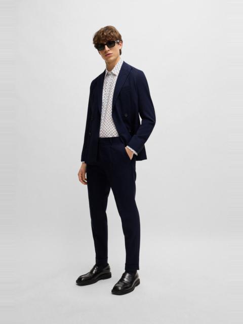 BOSS DOUBLE-BREASTED SLIM-FIT SUIT IN VIRGIN WOOL