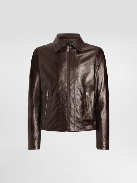 Dolce & Gabbana Intarsia leather jacket