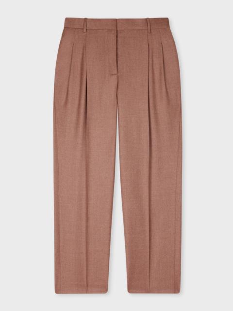 Paul Smith Women's Dusty Rose Wool-Cashmere Flannel Pleated Trousers