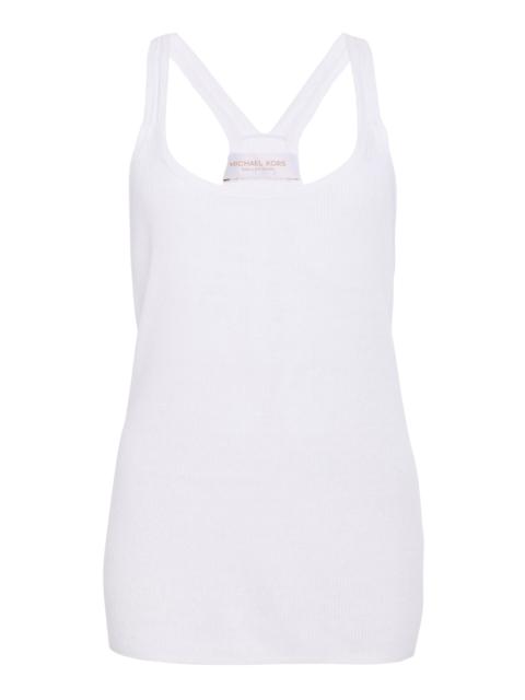 MICHAEL KORS COLLECTION Ribbed Superfine Linen-Cotton Tank Top