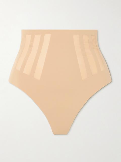 commando Luxe Control Stretch Mesh-trimmed Tech-jersey Thong