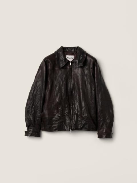 Miu Miu Leather blouson jacket