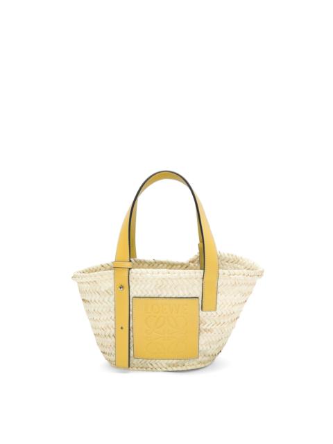 Loewe Small Basket bag in palm leaf and calfskin