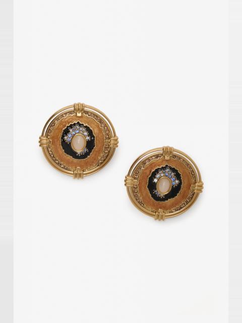 Roberto Cavalli Butterfly Earrings Gold And Ocean Blue