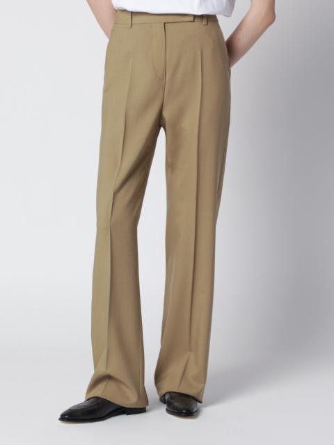 Max Mara Wide-leg trousers in camel wool and silk poplin