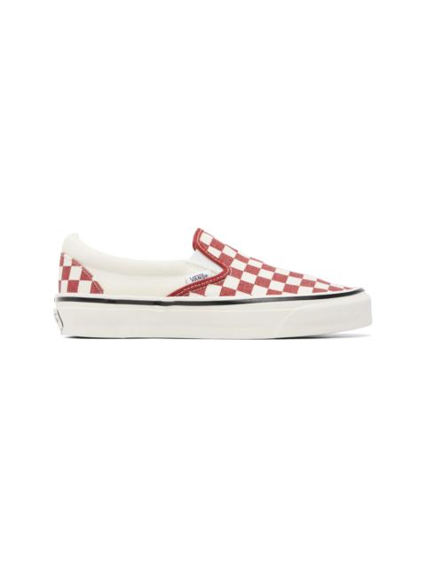 Vans Red & Off-White Premium Classic Slip-On Sneakers