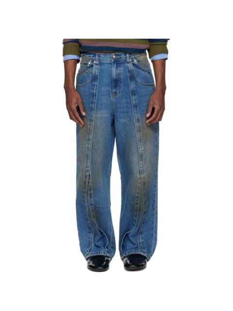 Andersson Bell Blue Layered Wide-Leg Jeans