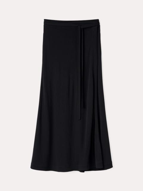 Tie-waist wrap skirt black