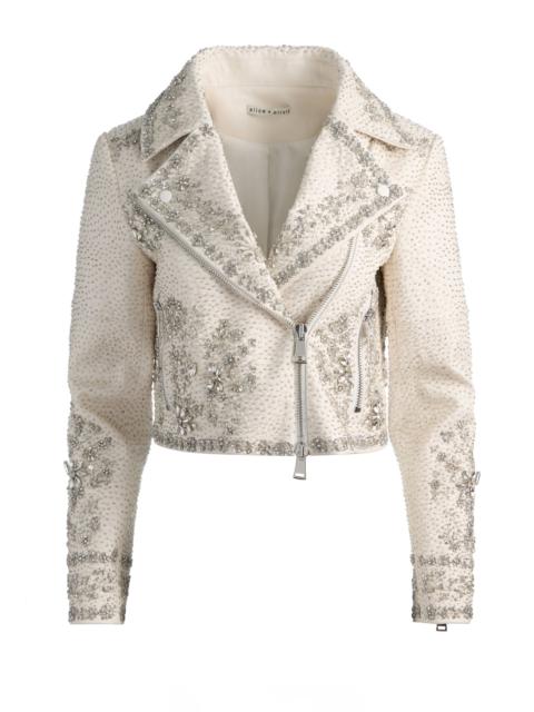 Alice + Olivia AVRIL EMBELLISHED VEGAN MOTO JACKET