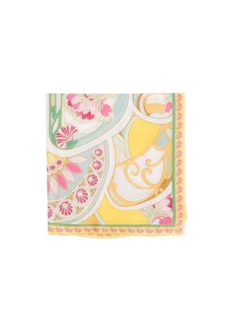 La DoubleJ floral-print graphic-pattern scarf