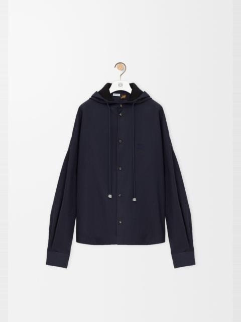 Loewe Hooded shirt in cotton and linen