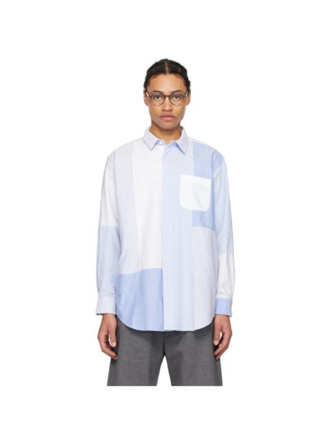 Engineered Garments White & Blue Patchwork Shirt