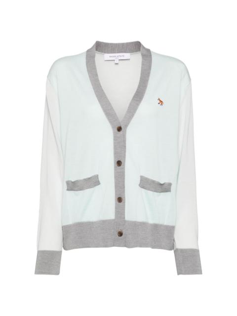 Maison Kitsuné baby fox patch color block cardigan