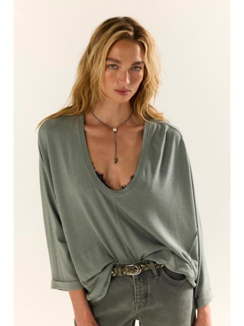 FREE PEOPLE We The Free Like No Other Silk Long Sleeve Tee