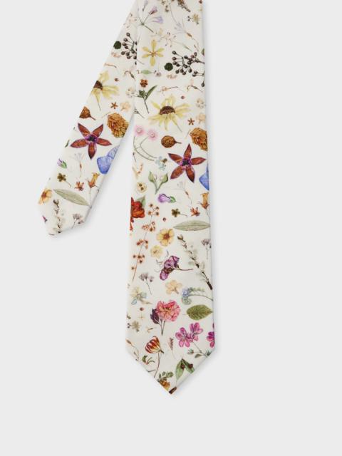 Paul Smith White 'Liberty Floral' Cotton Tie