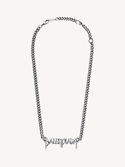 BALENCIAGA Typo Metal Necklace in Silver
