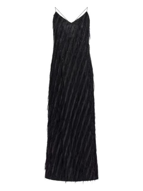 Roberto Cavalli fringe-embellished slip dress