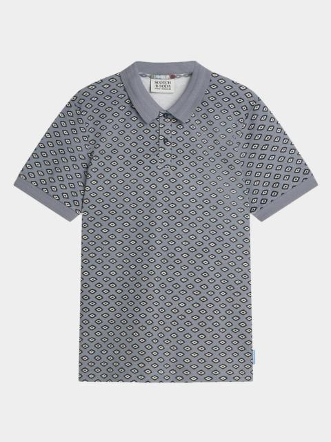 SCOTCH & SODA Men's Micro-Printed Cotton Polo Shirt