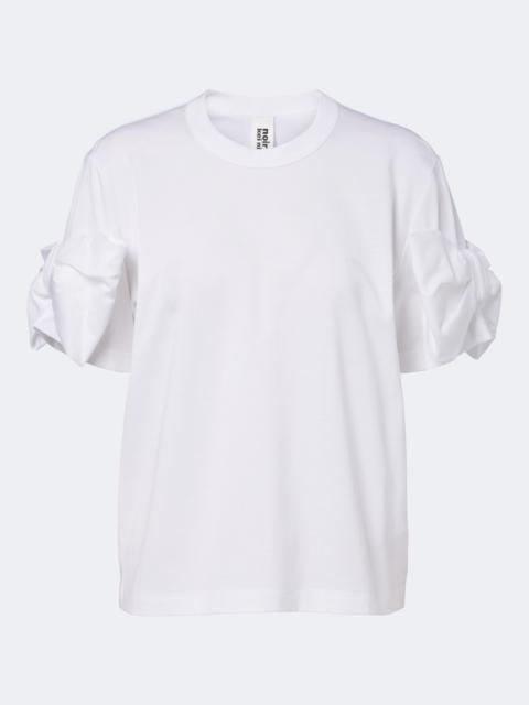 Noir Kei Ninomiya Bow-detail cotton jersey T-shirt