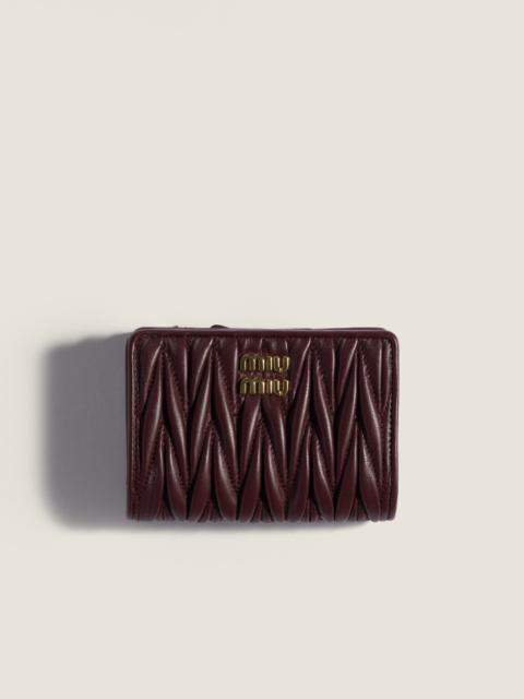 Miu Miu Matelassé nappa leather small wallet