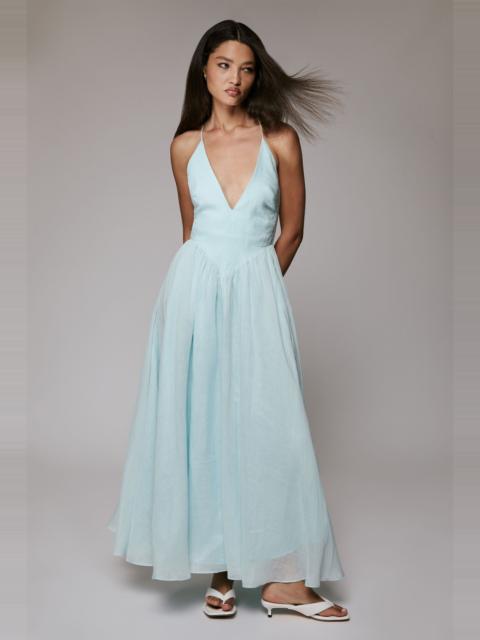 BARDOT Arletha Halter Maxi Dress In Soft Blue