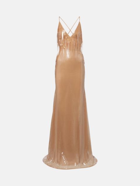 David Koma Dégradé sequined gown