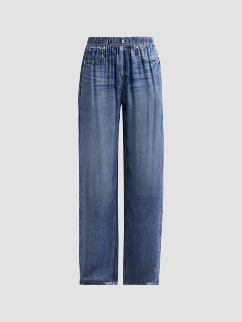 rag & bone Women's rb Miramar Slink Printed Wide-Leg Pull-On Pants - Lagoon
