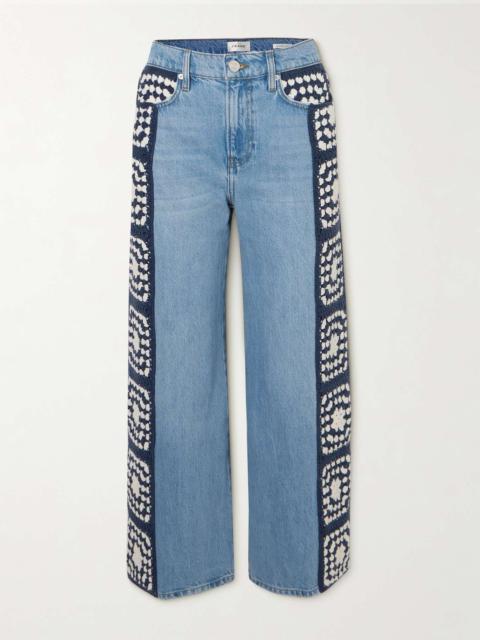 FRAME 르 제인 크러치트-trimmed 고층 straight-leg 청바지