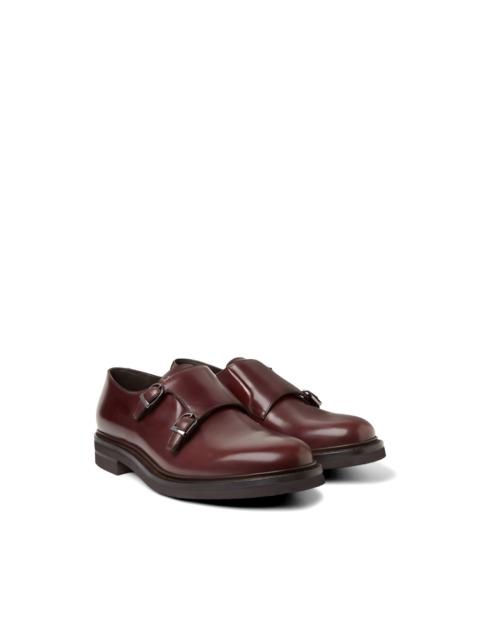 Brunello Cucinelli double-buckle leather monk shoes