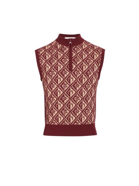 Marine Serre Moon Diamant Knit Jacquard Sleeveless Pullover