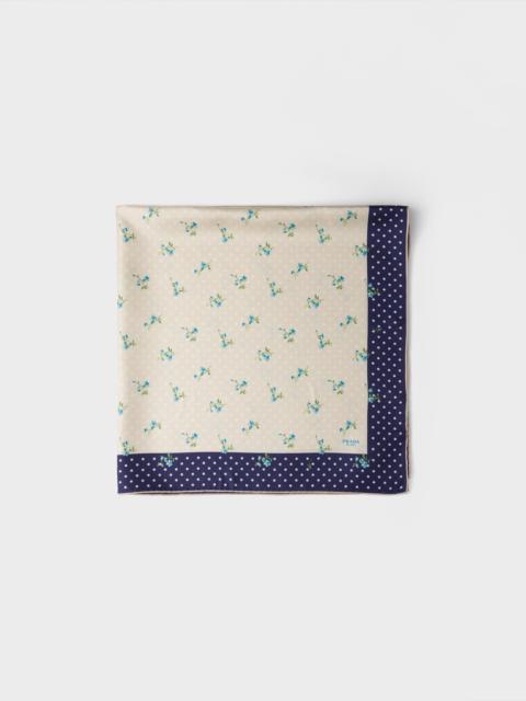 Prada Printed silk twill scarf 90