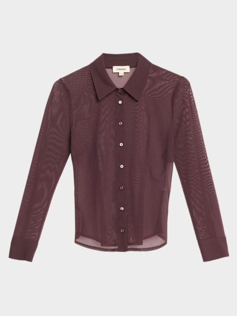 L'AGENCE Indiana Fitted Mesh Blouse