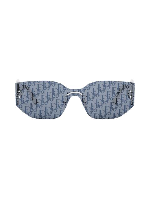 'DiorClub M6U Shield Sunglasses in Shiny Palladium /Smoke Mirror at Nordstrom