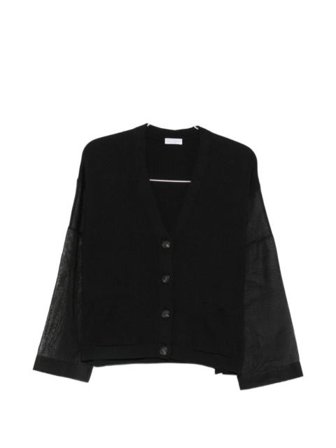 Brunello Cucinelli sheer-sleeve cardigan