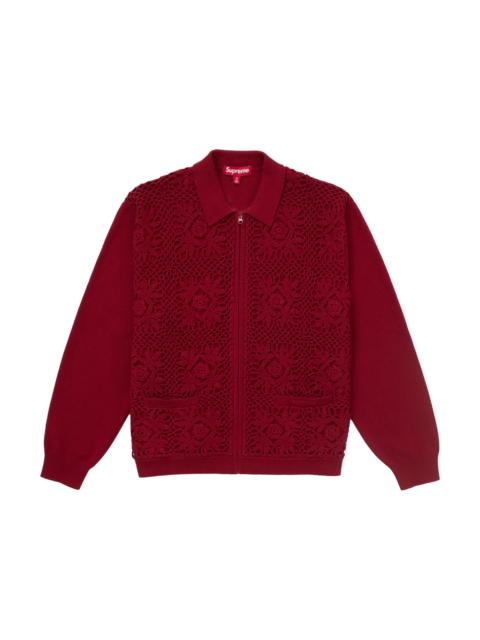 Supreme Supreme Crochet Zip Up Cardigan White | REVERSIBLE