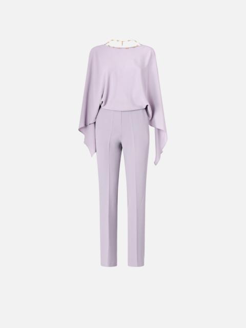 PINKO LONG PLAYSUIT WITH EXPOSED BACK AND JEWEL NECKLACE