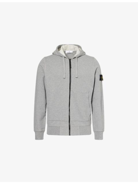 Stone Island Brand-Badge Zip-Through Cotton Hoody