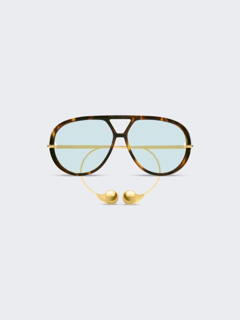 Bottega Veneta Drop Aviator Sunglasses Havana