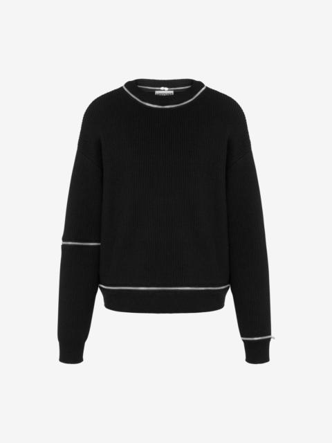 Moschino RIBBED WOOL JUMPER WITH ZIP