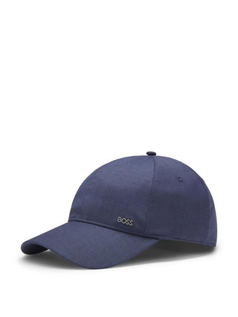 BOSS LOGO-LETTERING CAP IN VIRGIN WOOL