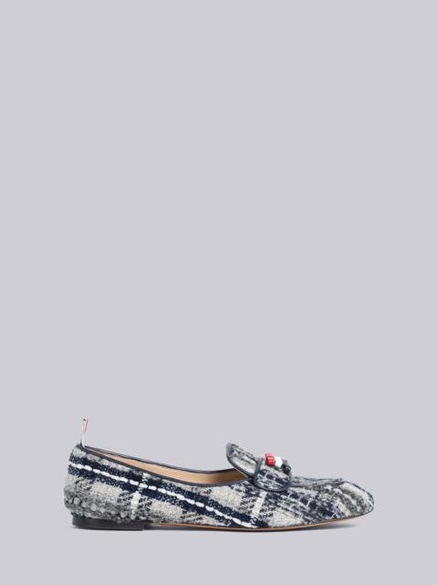 Thom Browne Tartan Ribbon Tweed 3-Bow Loafer